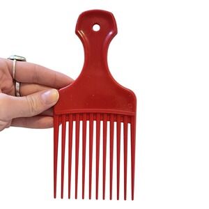 Vintage XL Lift Comb Hair Pick Handle Retro 1980-90s USA‎ Red USA